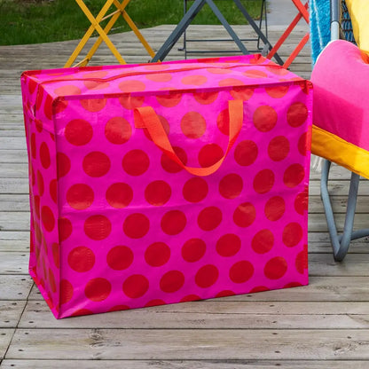Rex London: XL zak - roze met rode bollen