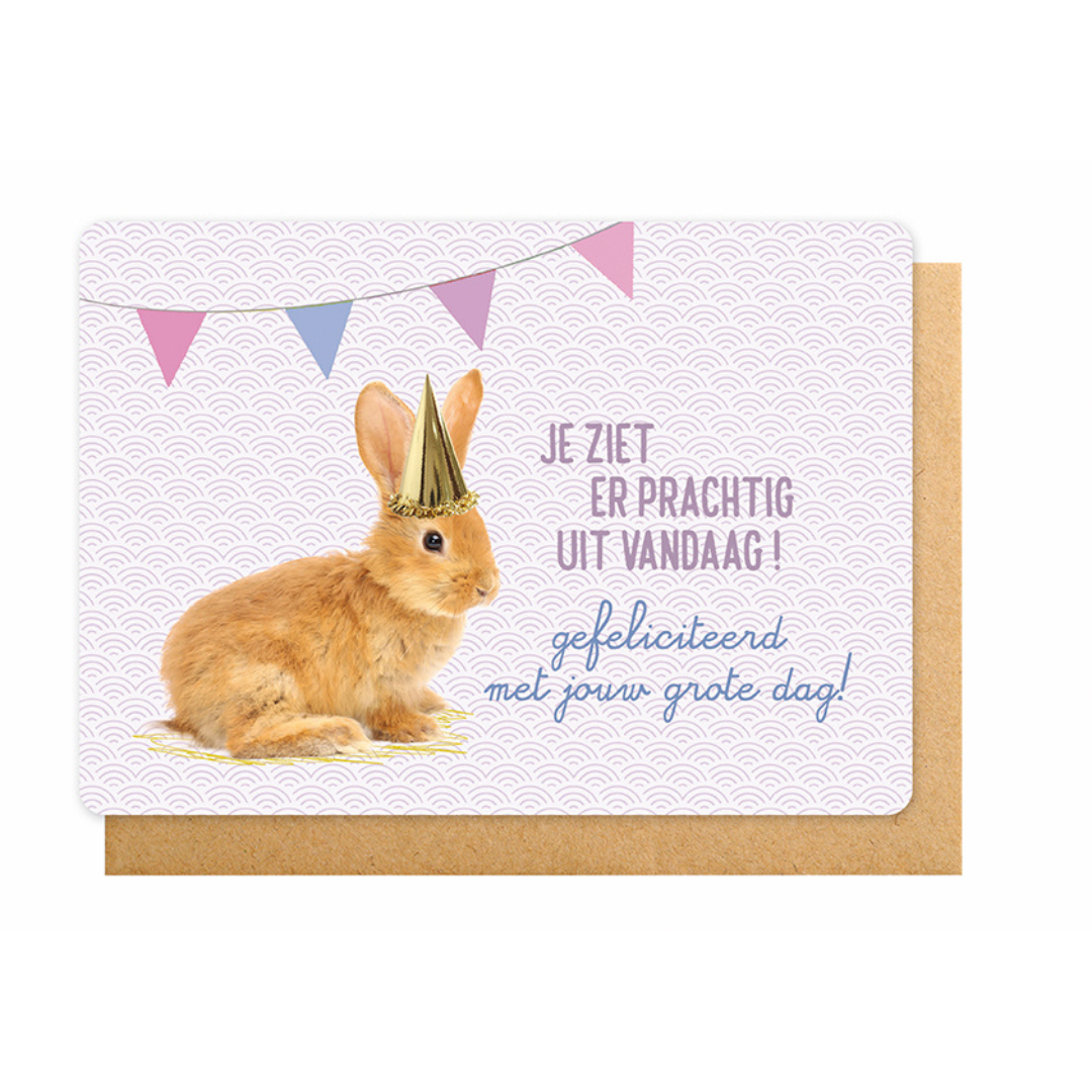 Enfant terrible: wenskaart - Je ziet er prachtig uit vandaag! Gefeliciteerd met jouw grote dag
