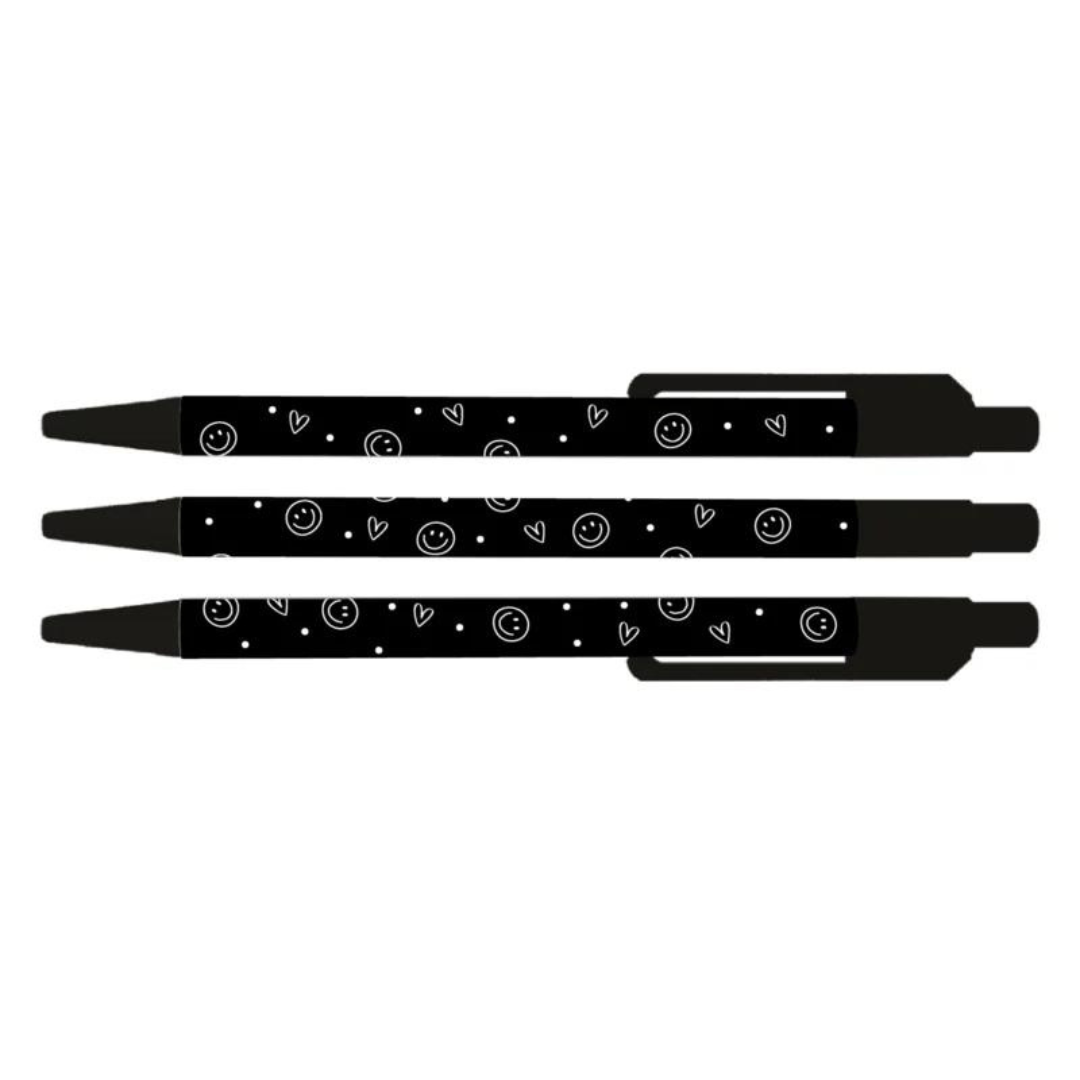 Winkeltje van Anne pen zwart smiley's 1 stuk