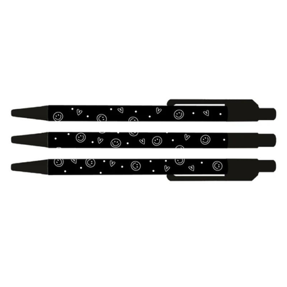 Winkeltje van Anne pen zwart smiley's 1 stuk