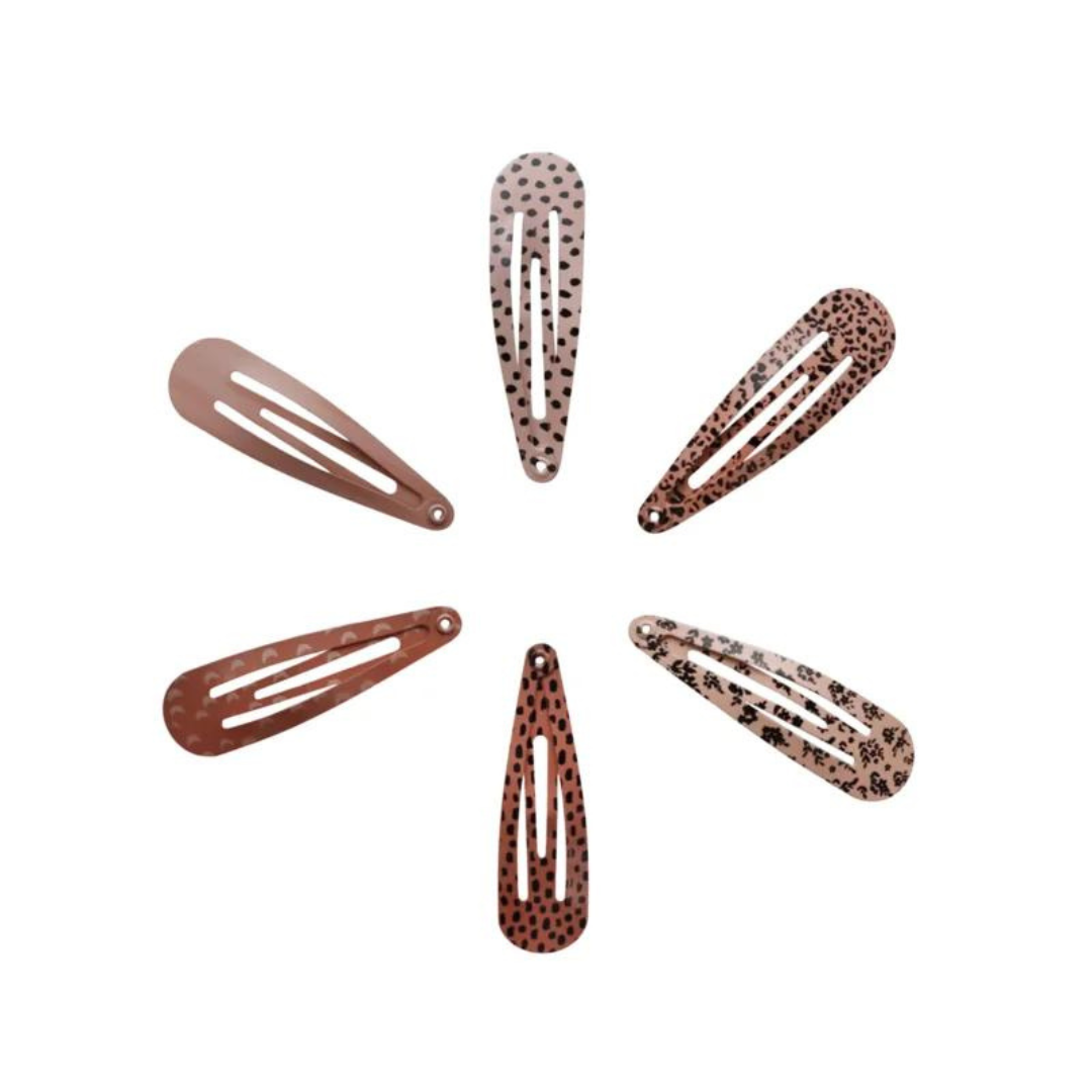 Van Pauline: haarclips bunny 5 cm - Stripes and moon (18 stuks)