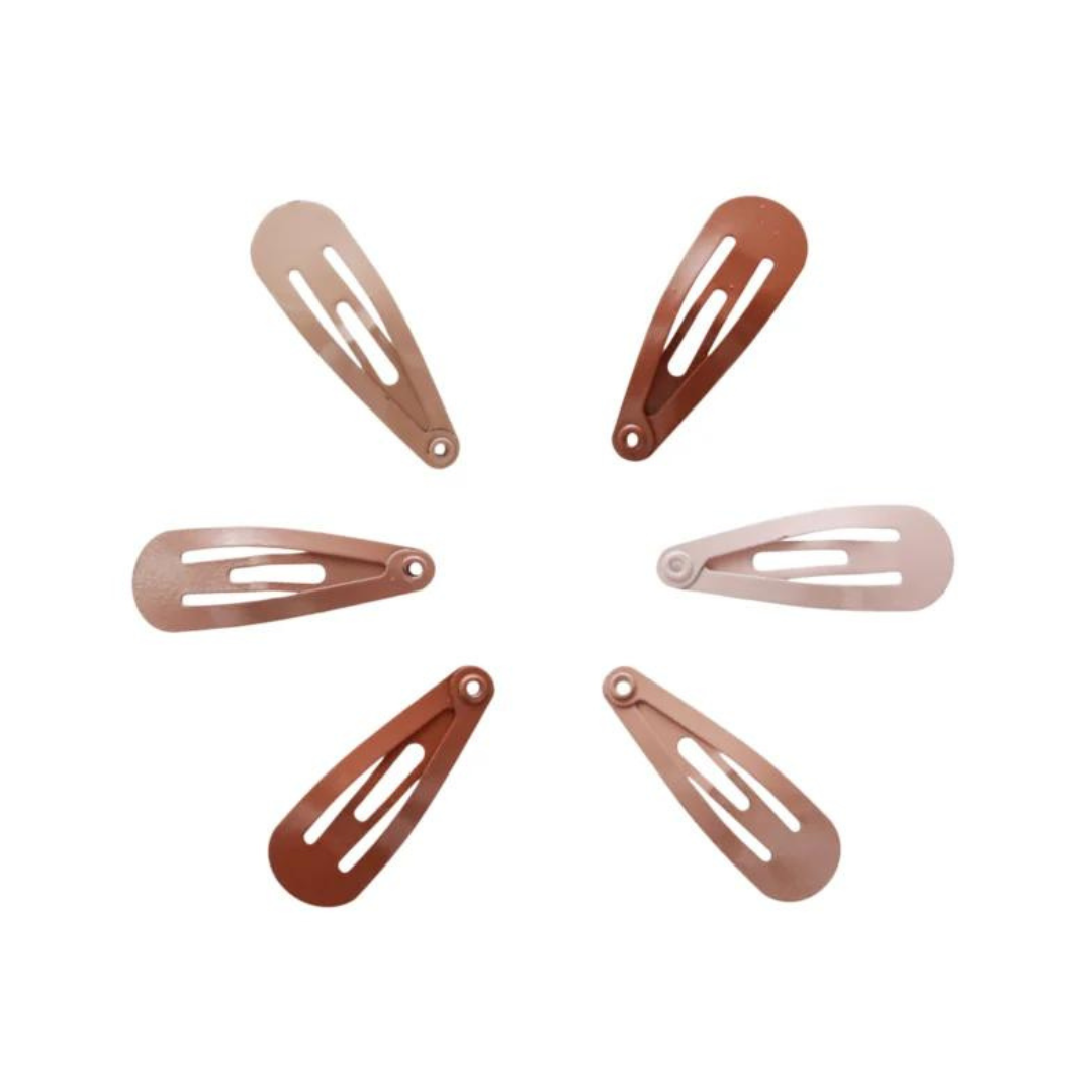 Van Pauline: haarclips beer - Stripe en moon 3 cm (per 12)
