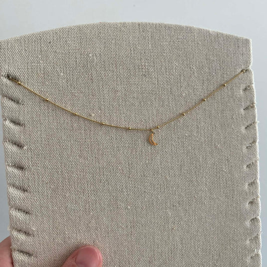 Yehwang: Ketting met hangertje - stainless steel goud - maan open
