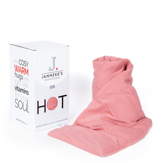 Janneke's Warmtesjaal Jersey oudroze| Biologisch lijnzaad