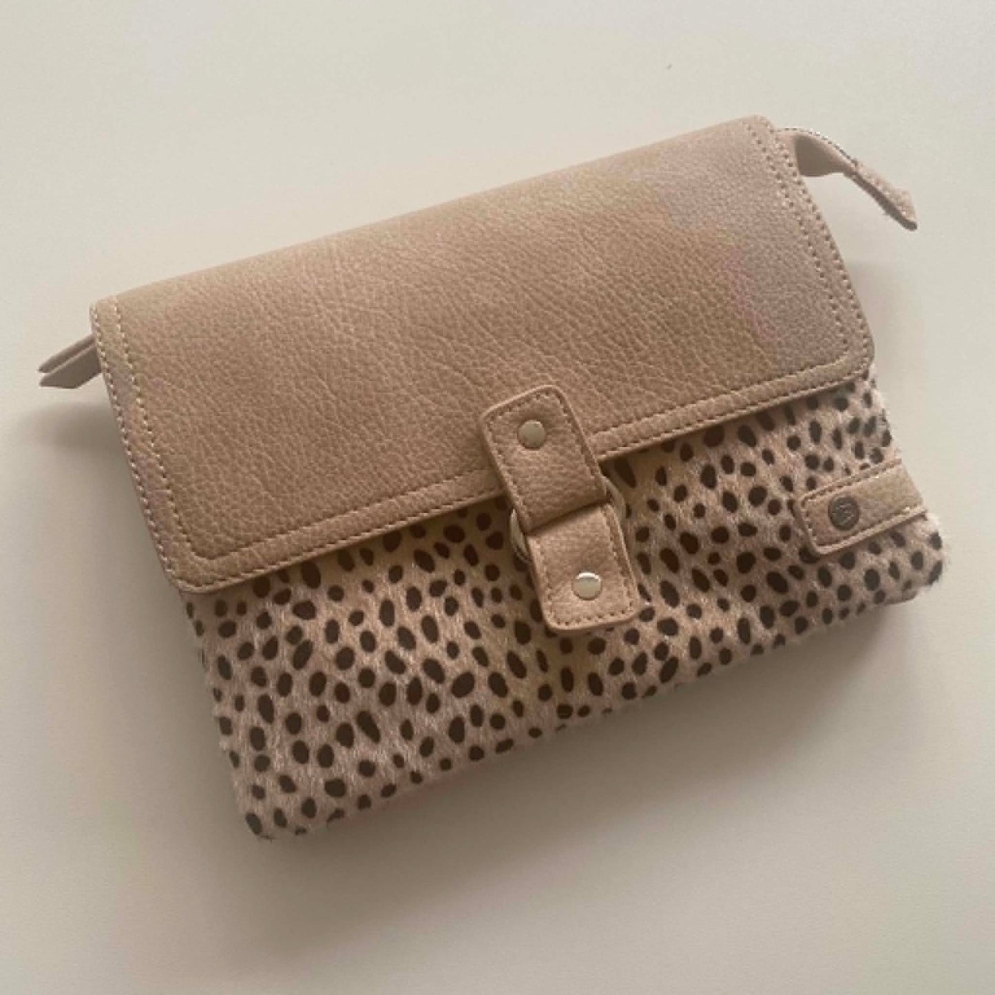 Handtas - schoudertasje Bremen - Taupe dot