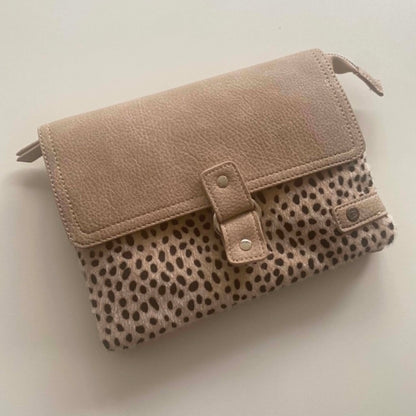 Handtas - schoudertasje Bremen - Taupe dot