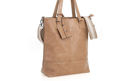 I'm dutch: handtas - schoudertas/shopper Le Mans - camel