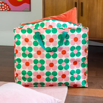 Rex London: XL zak - bloemen groen, rood en roze