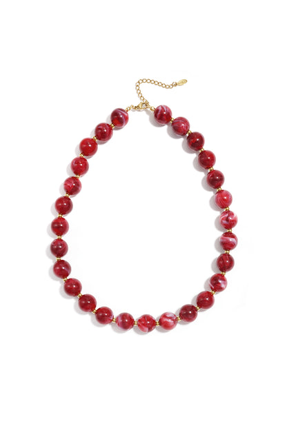 Kralenketting met goude kraaltjes 13.5mm