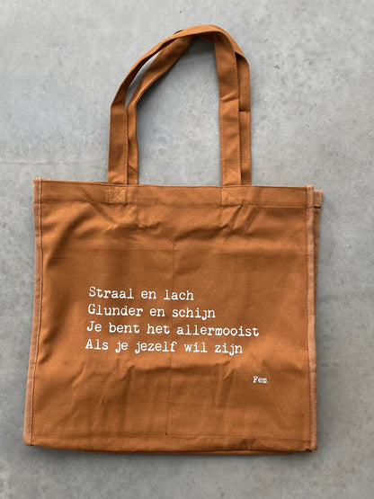 Papierpleziertjes: tas - straal en lach - caramel
