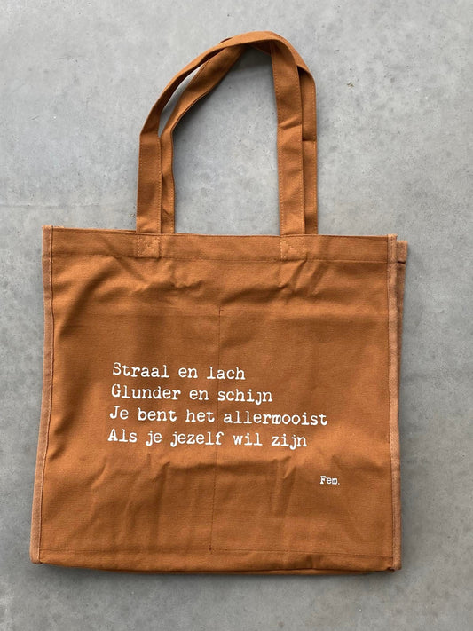 Papierpleziertjes: tas - straal en lach - caramel