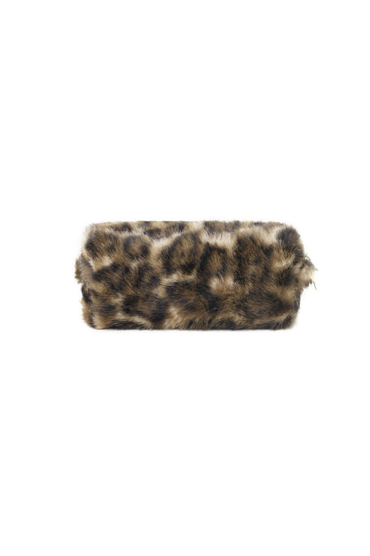 Yehwang: make-up tas zachte luipaard sterretje - bruin
