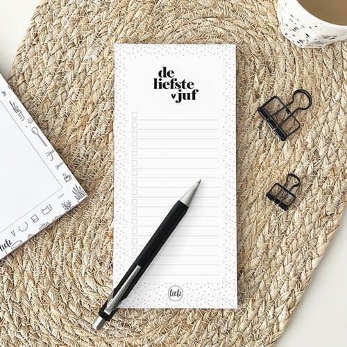 Liefz: Notitieblok | de liefste juf