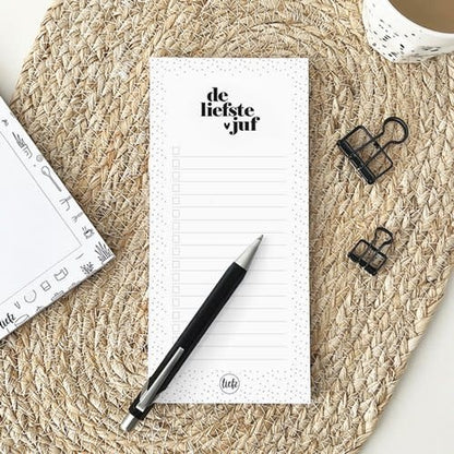 Liefz: Notitieblok | de liefste juf