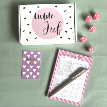 Sproetiz: Cadeaupakket juf - dobbelspel - Liefste juf