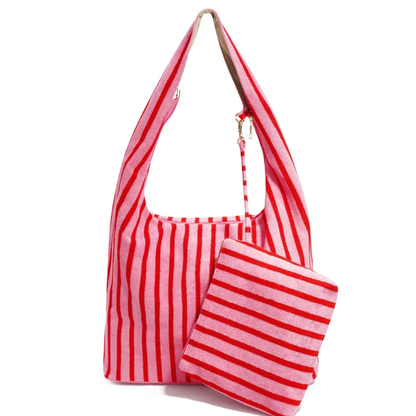 Yehwang: Shopper - badstof - roze/rood