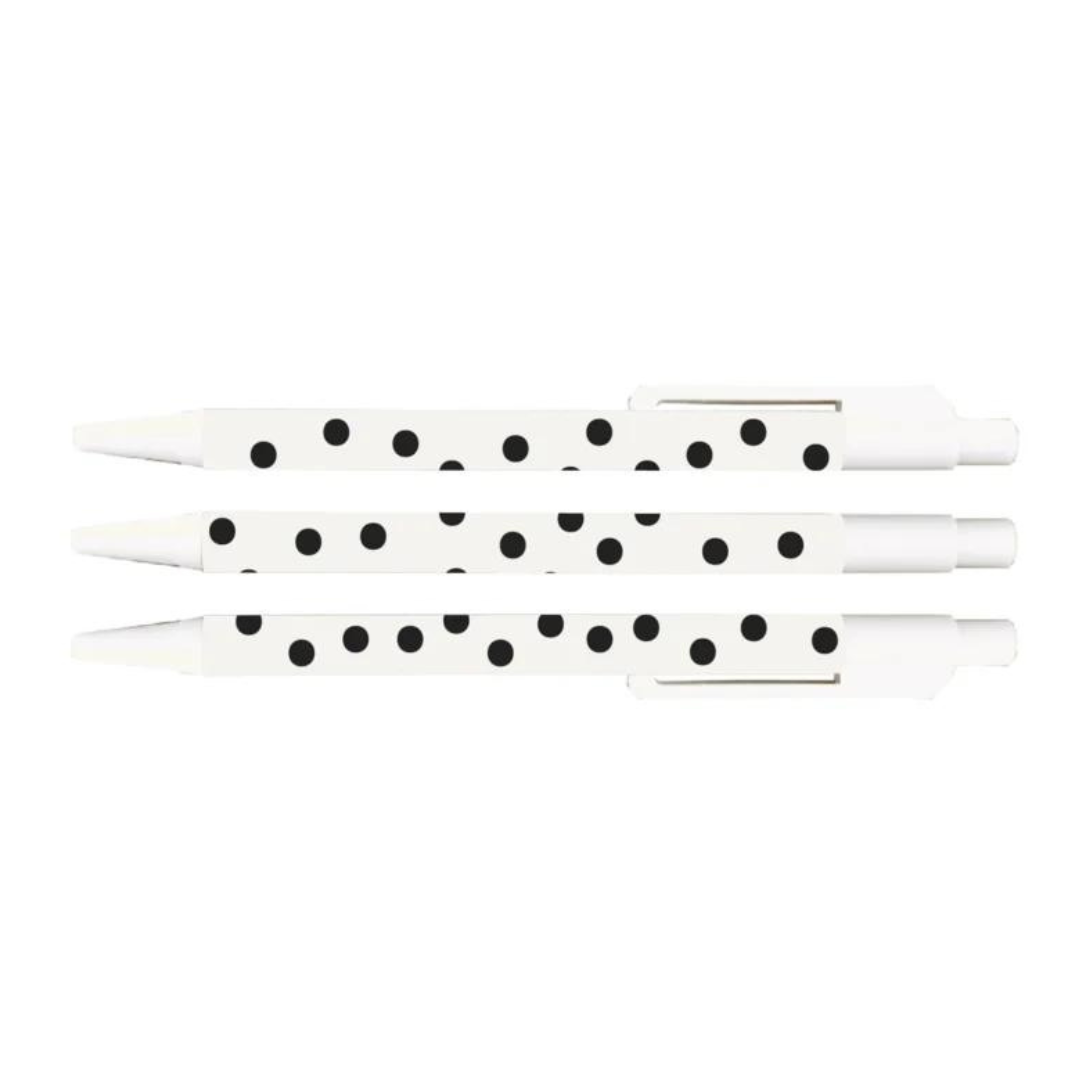 Winkeltje van Anne pen wit  big dots zwart 1 stuk