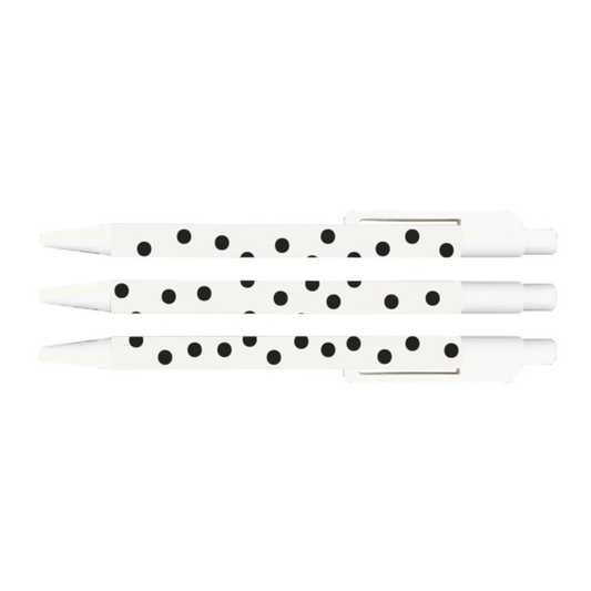 Winkeltje van Anne pen wit  big dots zwart 1 stuk