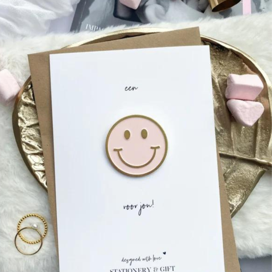 Stationery & gift Pin Smile | Voor jou! | Roze