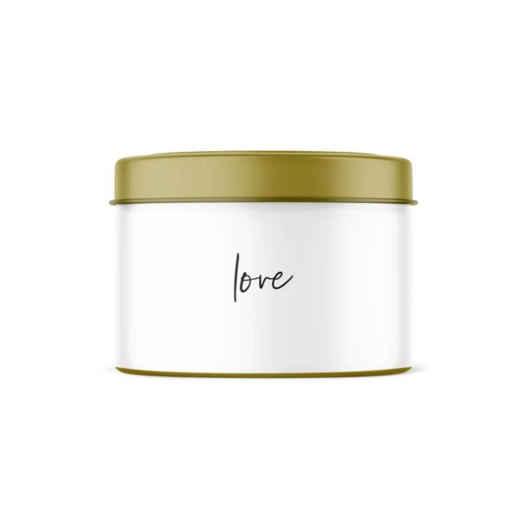 Stationery & gift: Geurkaars in blik | LOVE