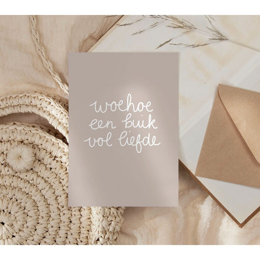 Nynke Ontwerpt: Kaart a6 | woehoe een buik vol liefde