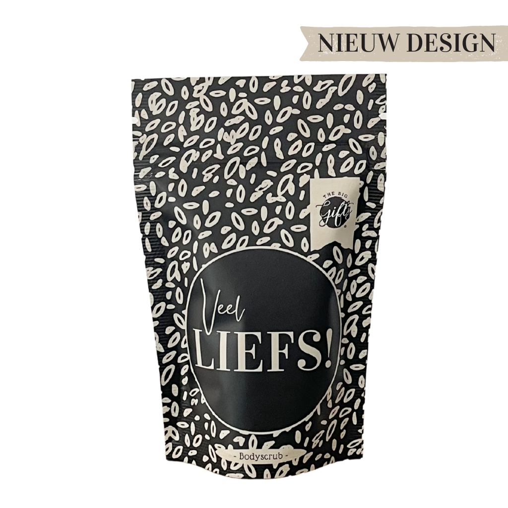 The big gifts: Bodyscrub - Liefs (zwart/beige versie)