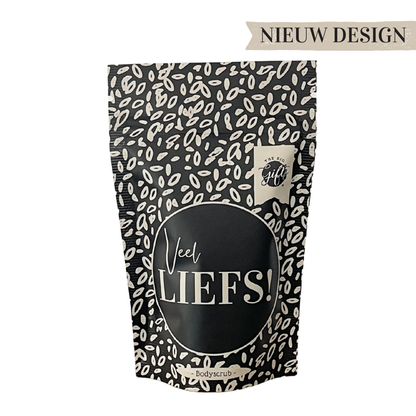 The big gifts: Bodyscrub - Liefs (zwart/beige versie)