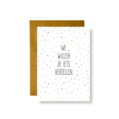 Fin en stip: kaartje a6 - We willen je iets vertellen