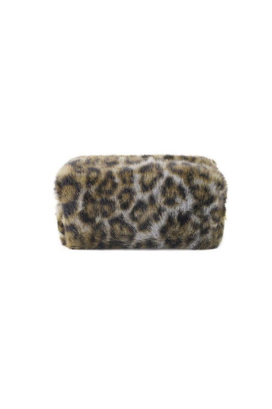 Yehwang: make-up tas zachte luipaard - grijs
