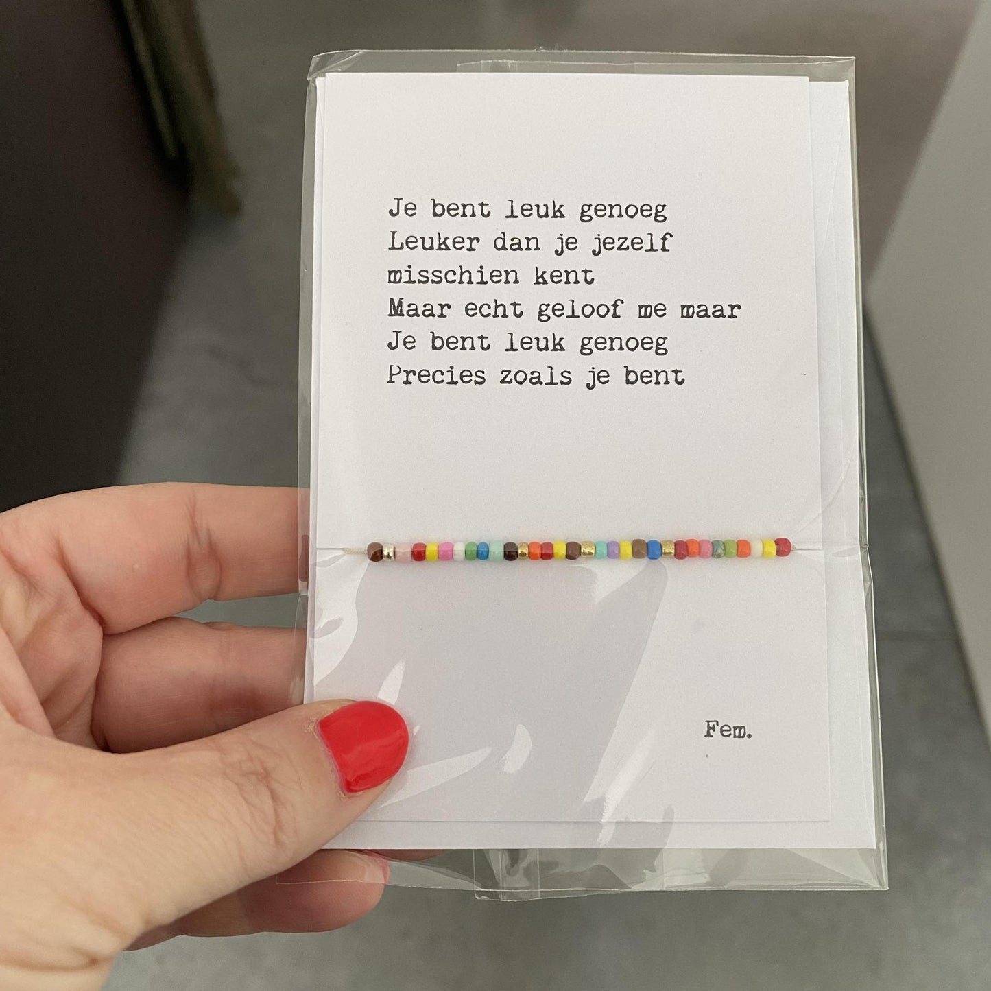Papierpleziertjes - armbandplezier - je bent leuk genoeg