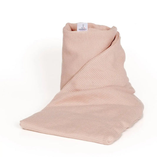Janneke's warmtesjaal: fijne wafelstof nude roze