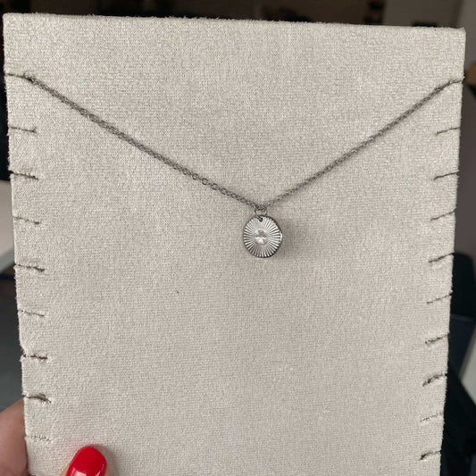 Le marché sucré: ketting met hanger cirkel zilver