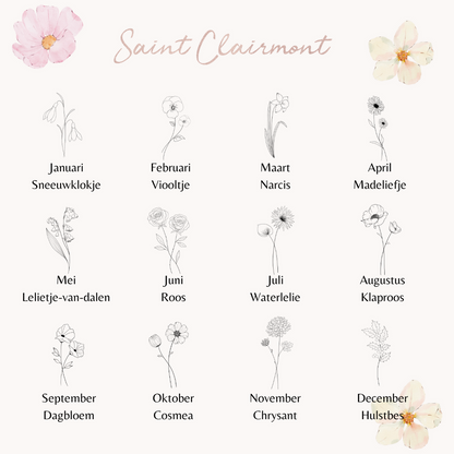Gouden geboortebloem ketting • een persoonlijk cadeau met betekenis