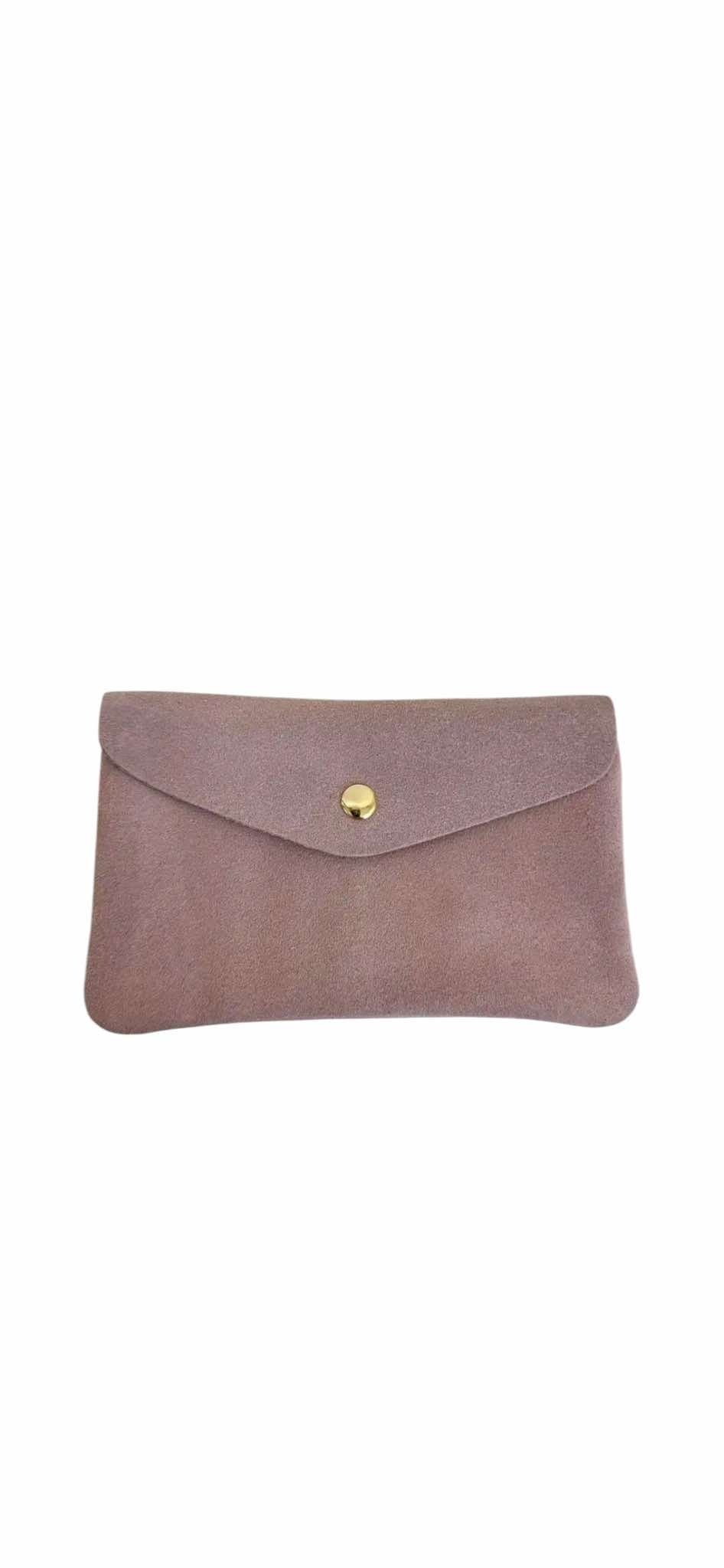 Wauw: Blush suede portemonnee groot - licht roze
