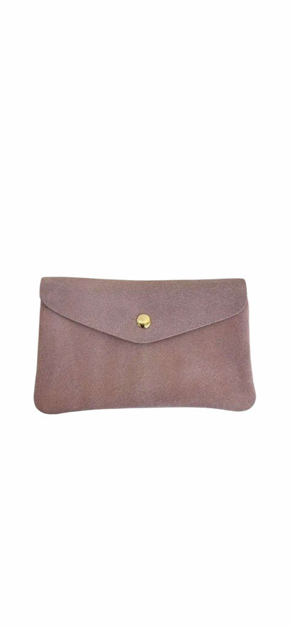 Wauw: Blush suede portemonnee groot - licht roze