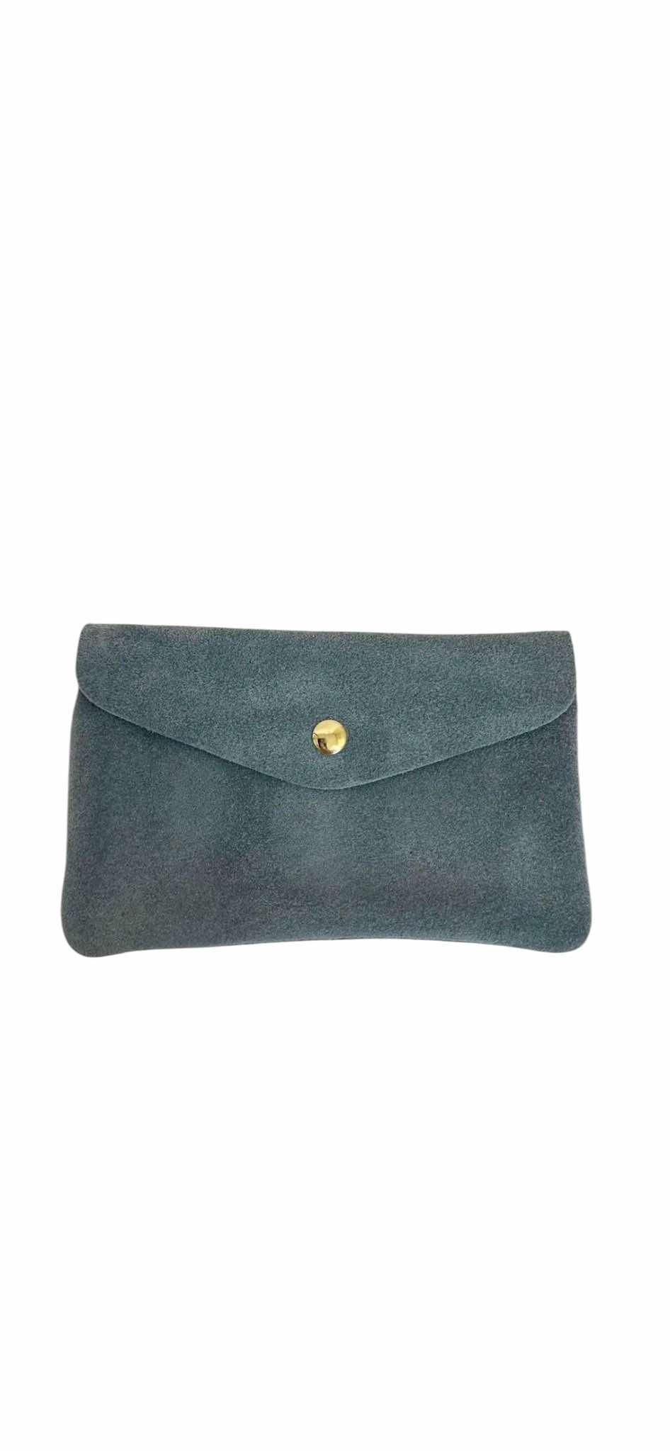 Wauw: Blush suede portemonnee groot - blauw