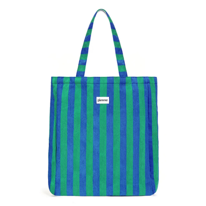 Yehwang: totebag, shopper in badstof - blauw/groen