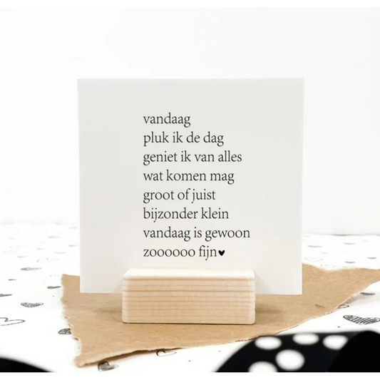 Winkeltje van Anne Quote blockie | Vandaag pluk ik de dag