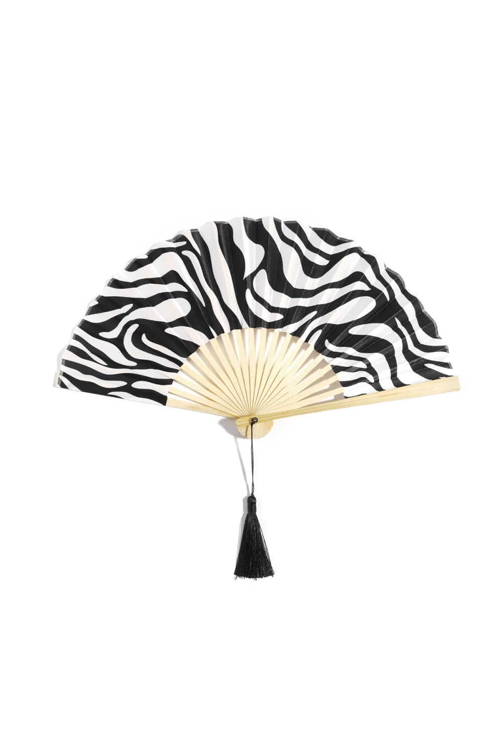 Yehwang: Opvouwbare waaier zebraprint zwart en wit
