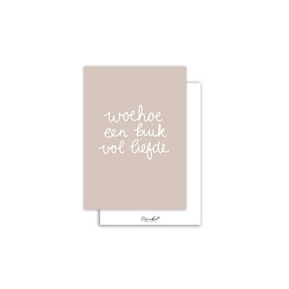 Nynke Ontwerpt: Kaart a6 | woehoe een buik vol liefde