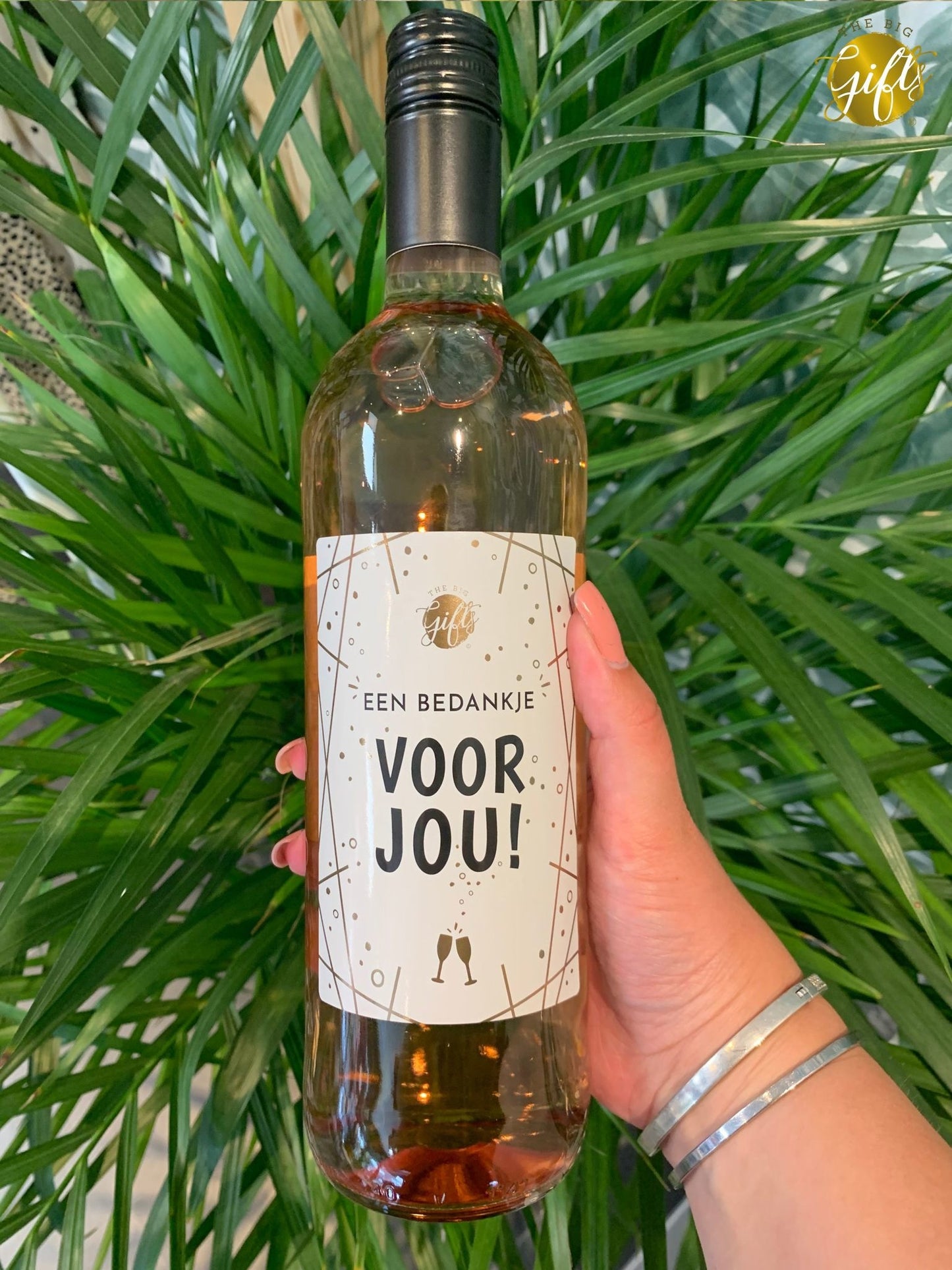 The big gifts: wijnfles rosé "een bedankje voor jou"