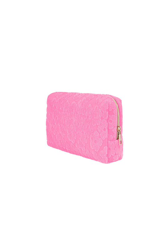 Yehwang: make-up tas bloemen - roze