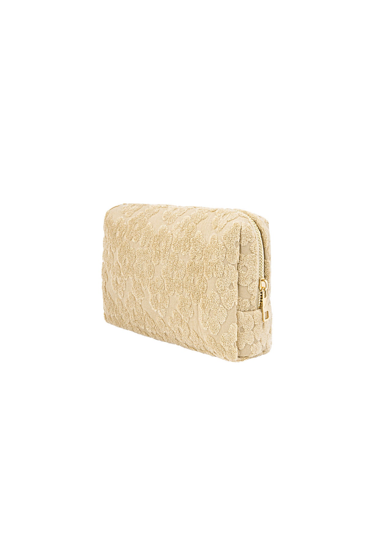 Yehwang: make-up tas bloemen - beige