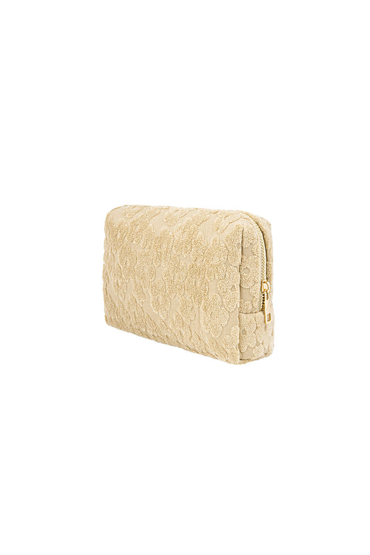 Yehwang: make-up tas bloemen - beige