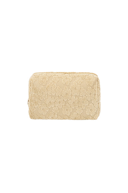 Yehwang: make-up tas bloemen - beige