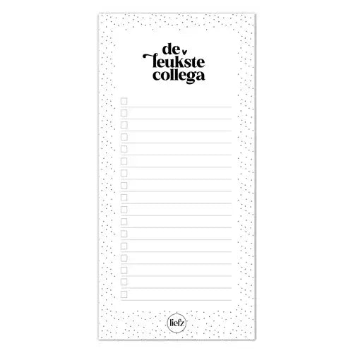 Liefz: Notitieblok | de leukste collega!