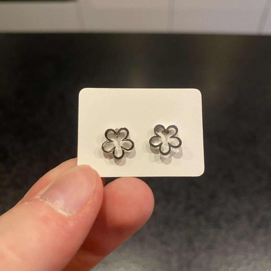 oorbellen - bloemetjes - zilver