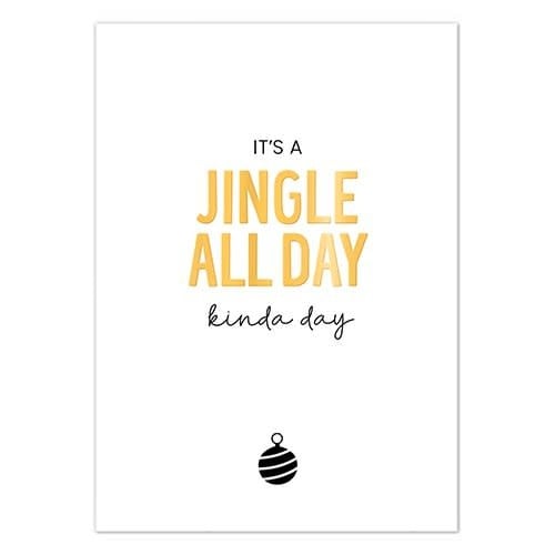 Liefz: Kerstkaart | It's a jingle all day kinda day | Goudfolie