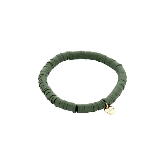Biba: armbandje clay - donker kaki