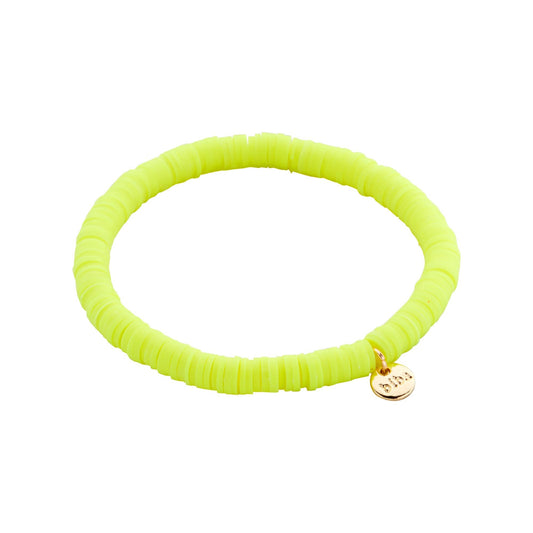 Biba: armbandje clay - fluo geel